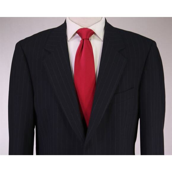 Brooks Brothers Navy Blue Chalkstripe 2-Btn Wool Stretch Suit 41L - Picture 3 of 9